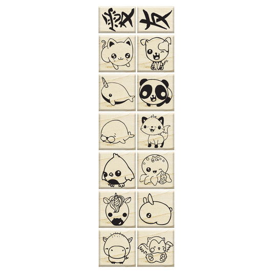 SET DE SELLOS ANIMALES KAWAII
