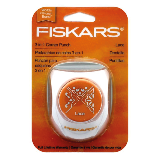FISKARS 3-IN-1 CORNER PUNCH - LACE - PERFORADORA DE ESQUINAS 3 EN 1