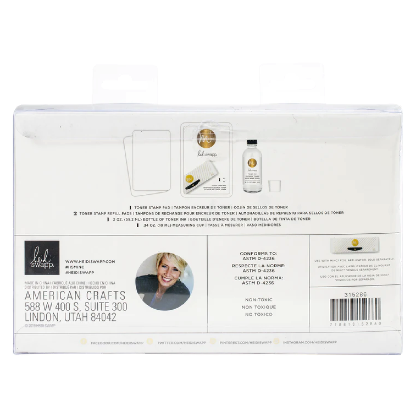 HEIDI SWAPP MINC TONER STAMPING KIT 5/PKG - JUEGO DE SELLOS DE TONER