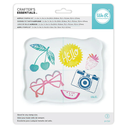 WE R CRAFTER'S ESSENTIALS ACRYLIC STAMPING SET - JUEGO DE SELLOS ACRÍLICOS
