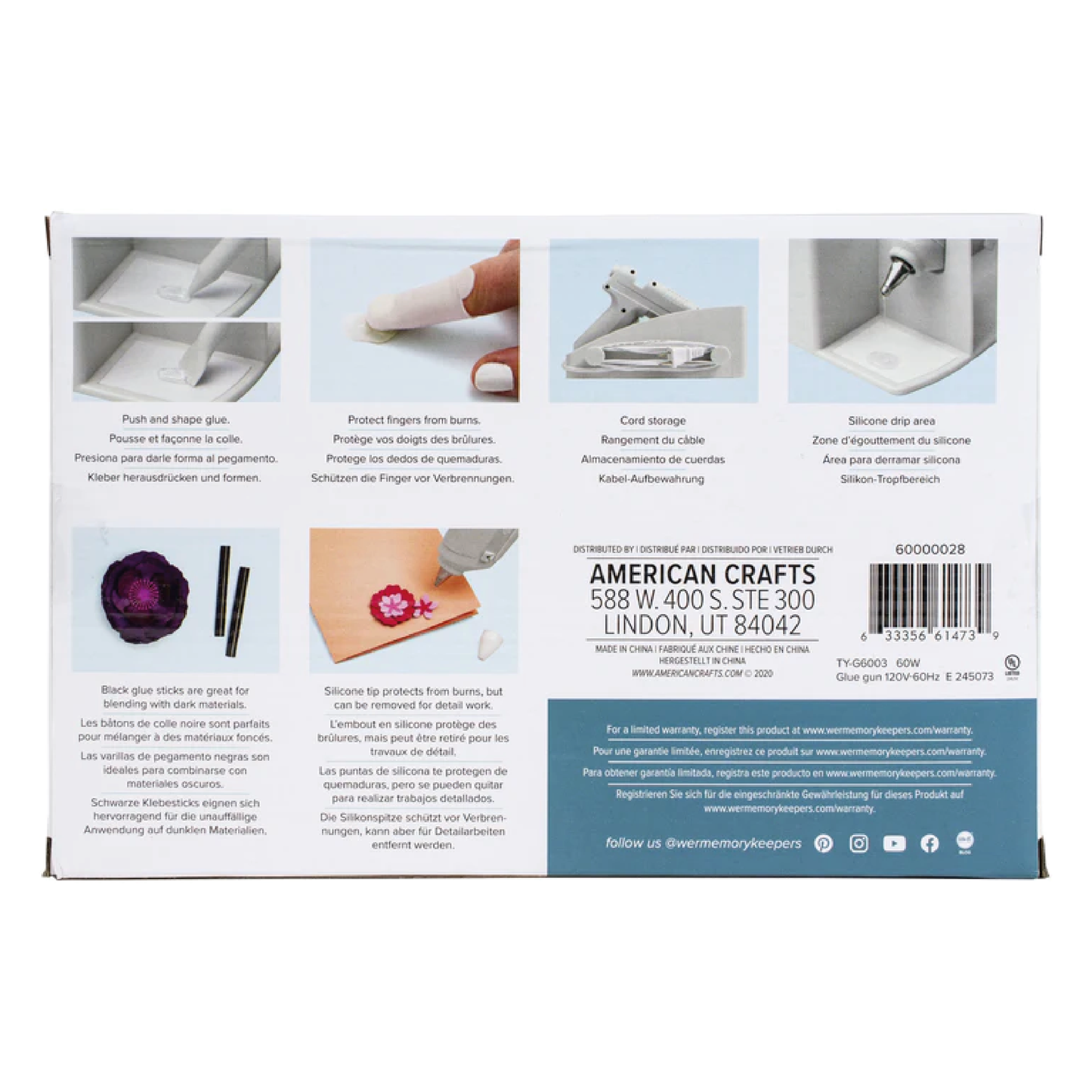 WE R MEMORY KEEPERS MAKER'S GLUE GUN KIT-GREY - KIT DE PISTOLA DE SILICÓN
