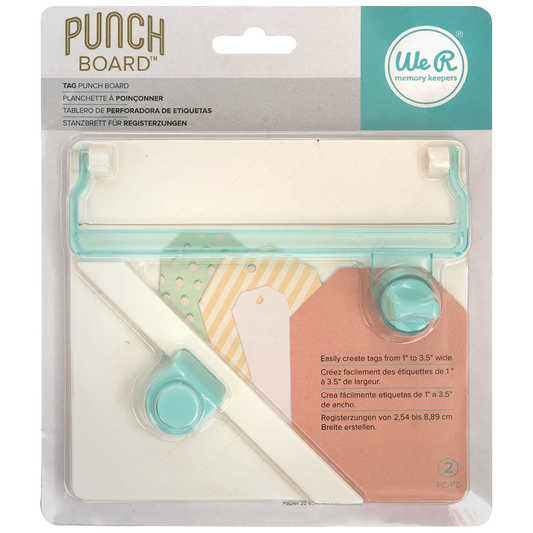 WE R MEMORY KEEPERS TAG PUNCH BOARD - TABLERO DE PERFORADORA DE ETIQUETAS