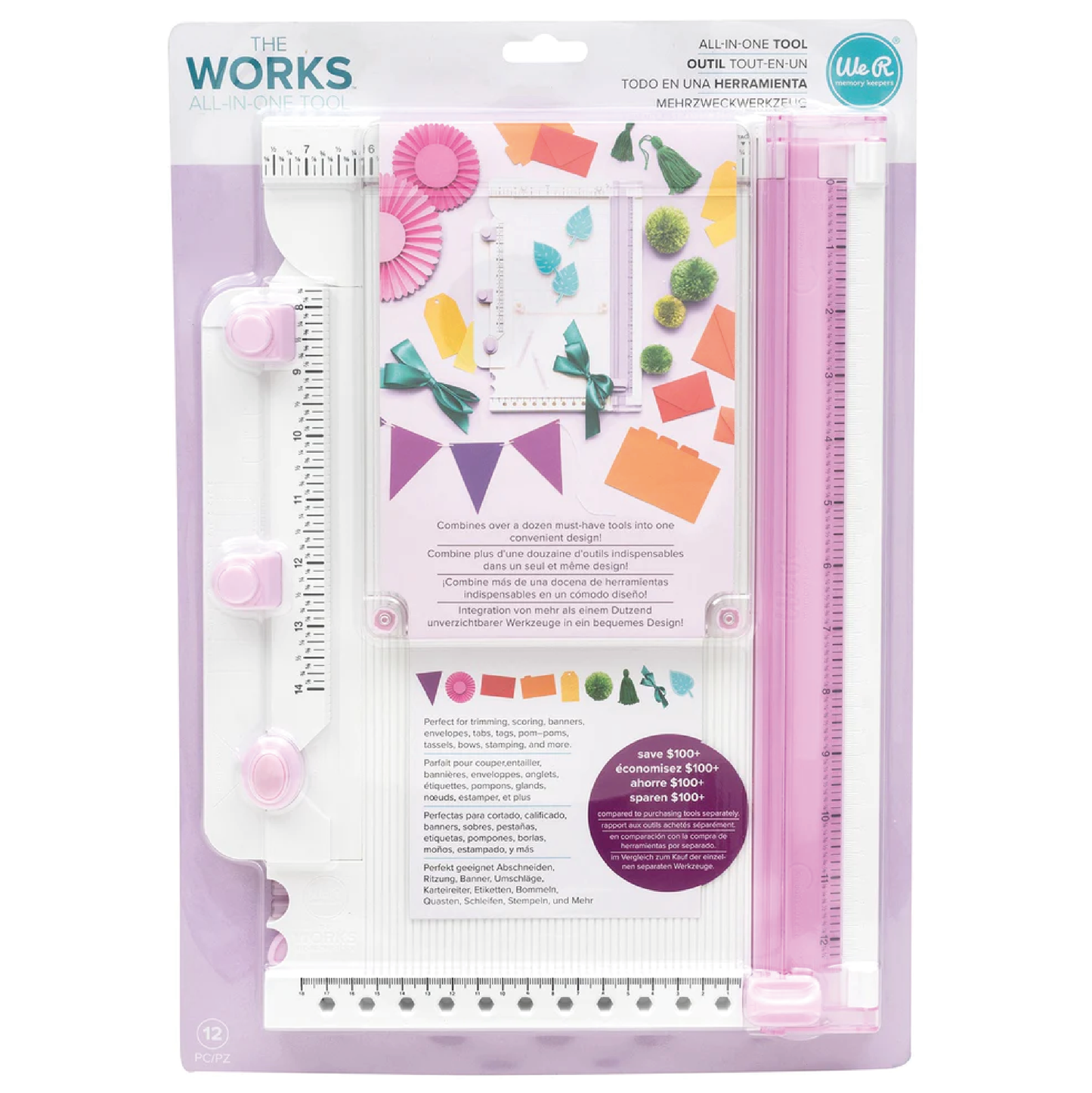 WE R MEMORY KEEPERS THE WORKS ALL-IN-ONE TOOL-LILAC - HERRAMIENTA TODO EN UNO