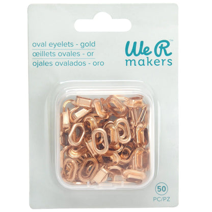 WE R OVAL EYELETS GOLD 50 PZ - OJALES OVALADOS ORO