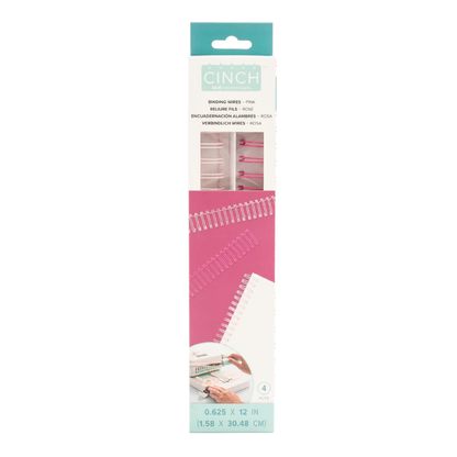 WE R MEMORY KEEPERS CINCH WIRES - PINK .625 4/PKG - PAQUETE DE4 ALAMBRES ROSAS DE ENCUADERNACIÓN