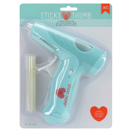STICKY THUMB CORDLESS MINI HOT GLUE GUN-BLUE - PISTOLA DE SILICON INALÁMBRICA