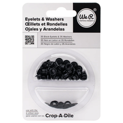 WE R BLACK EYELETS & WASHERS STANDARD - OJALES NEGRO DE LATÓN